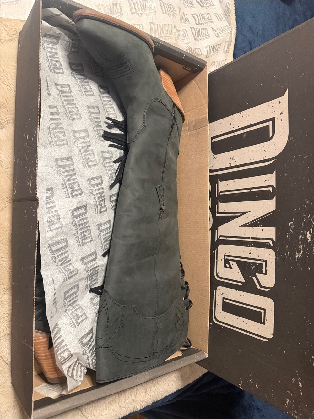 NEW!! Dingo Sky High Fringe Genuine Leather Cowboy Western Boots sz 10 - Picture 7 of 9